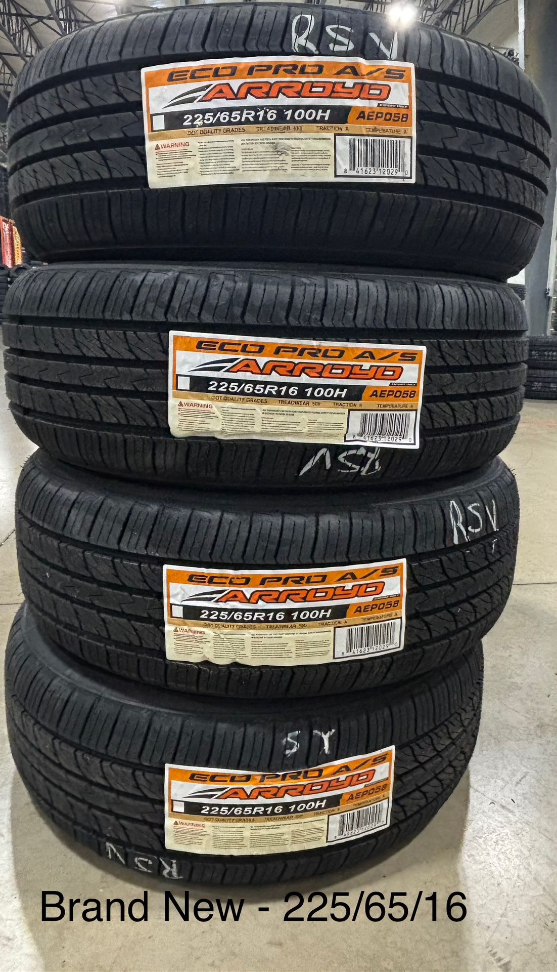 (4) - 225/65/16 Arroyo Eco Pro A/S Tires
