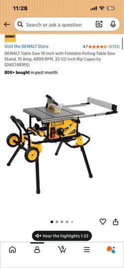 Dewalt table saw DWE7491RS