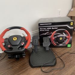 Thrustmaster Ferrari 458 Spider Racing Wheel And Pedals In Box