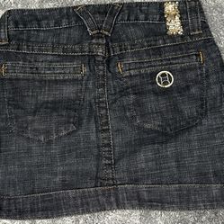 bebe denim mini skirt 