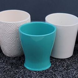 white & teal ceramic pots all 5 for $15
