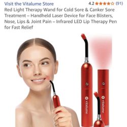 Red Light Therapy Wand for Cold Sore & Canker Sore Treatment – Handheld Laser Device for Face Blisters, Nose, Lips & Joint Pain – Infrared LED Lip The