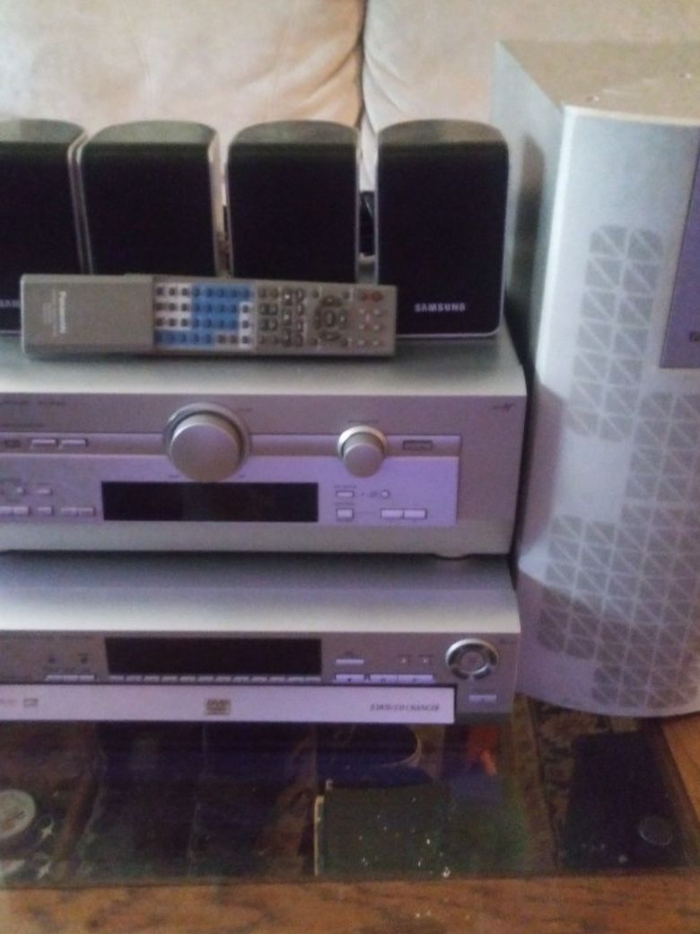 Panasonic Surround sound DVD, CD Player, Receiver Subwoofer and 4each Surround Speakers. Like New.