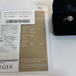 - GIA Certified 18K Gold Rose Diamond Engagement Ring