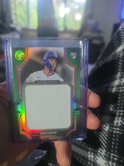 EVAN CARTER 2024 Topps Triple Threads Emerald Jumbo RC Jersey Relic #09/27