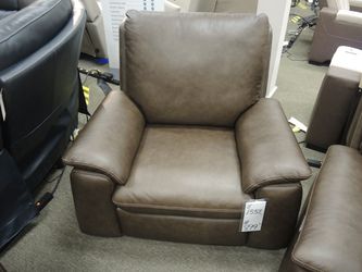 Leather Power Recliner Chair - Taupe | Armchair