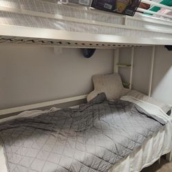 Pending Free Bunk Bed Frame white Metal. Read Description 