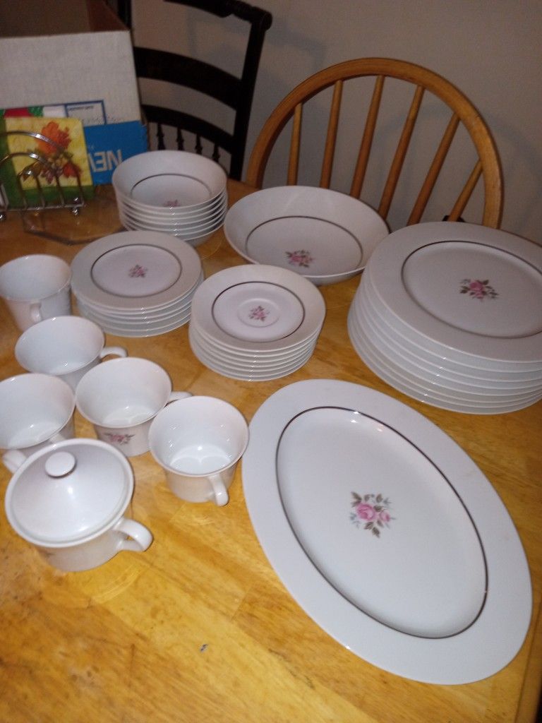 Antique Fine China Noritake Rose Pattern 41 Paces