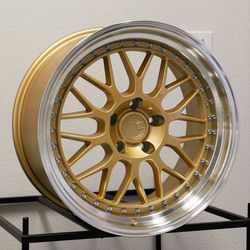 18x8.5 new gold bbs style rims tires set