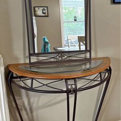 Table With Matching Mirror 