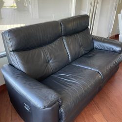 Recliner Couch Black Leather