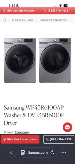 Samsung front load washer & dryer