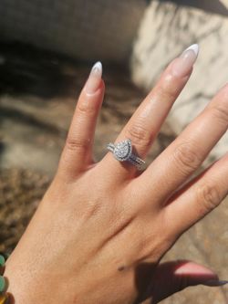Pear-Shaped halo Engagement Ring
