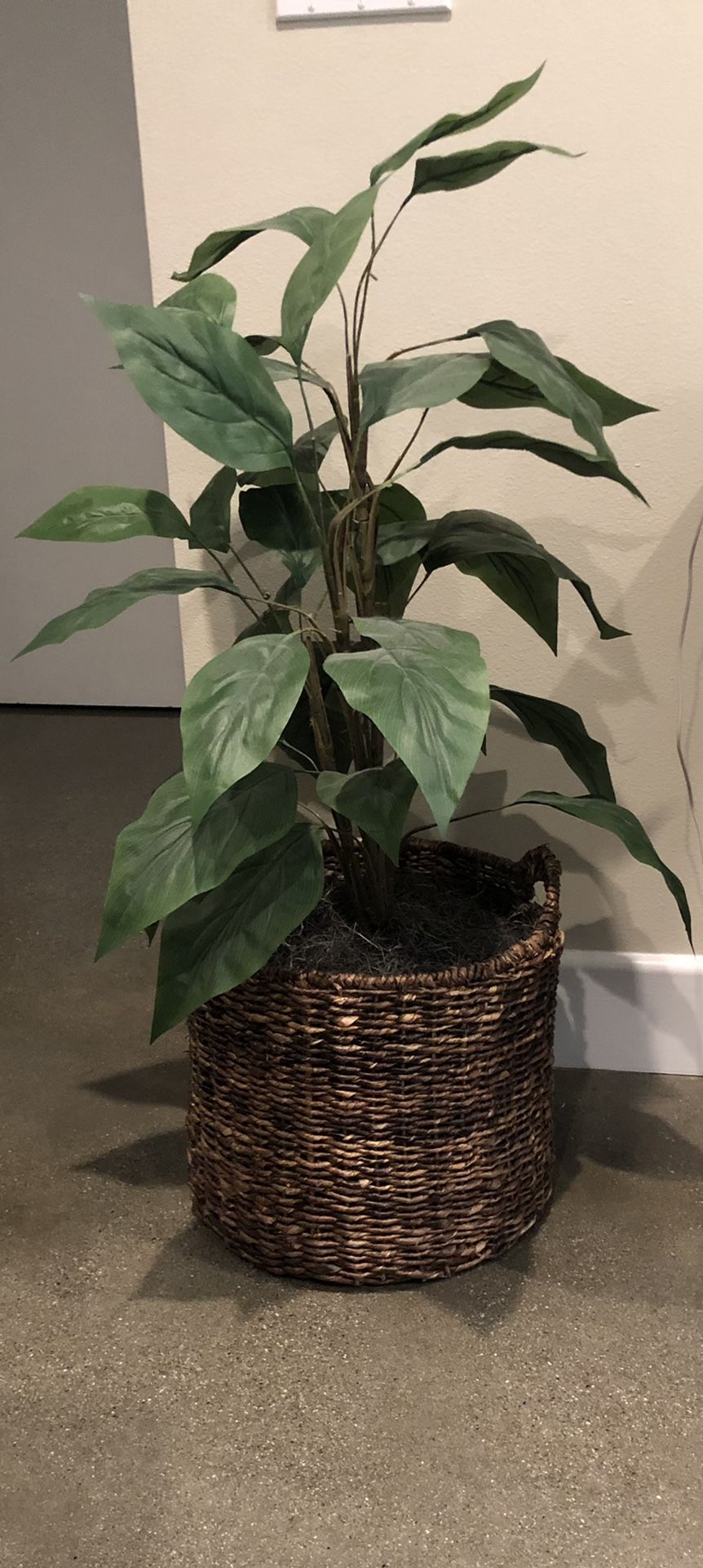 Fake Plant in Basket - BOHO