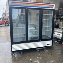 Three door glass door refrigerator cooler 