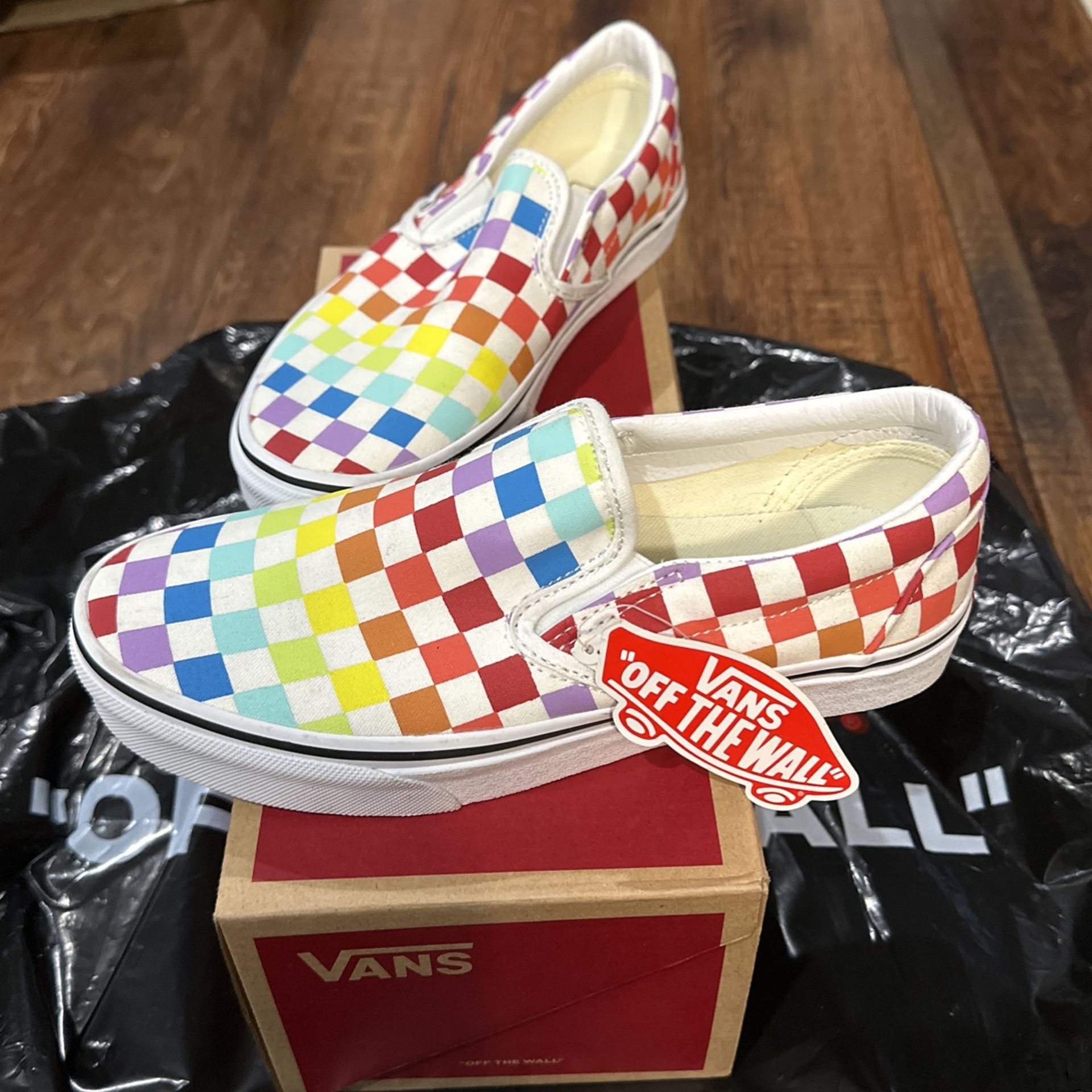 Rainbow checker Vans