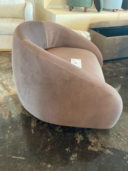 Modern Barrel Accent Chair in Mauve Velvet