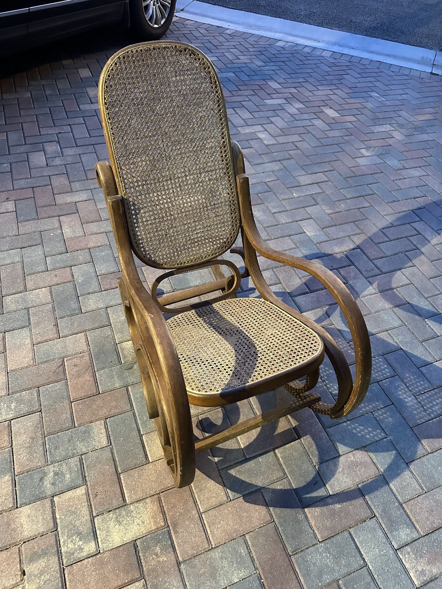 Cane Back Wooden Rocking Chair 