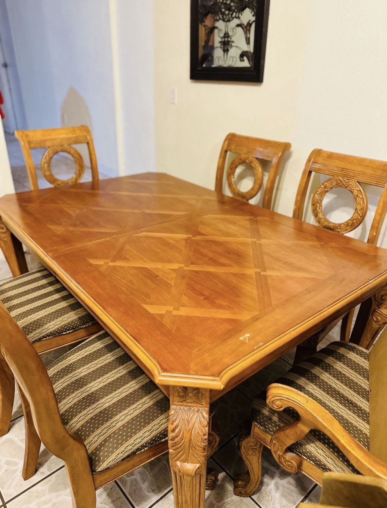 6 Person Dining Table and Chairs Set