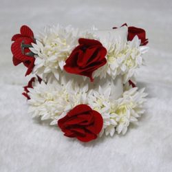 Red Floral Scrunchie - Scented 