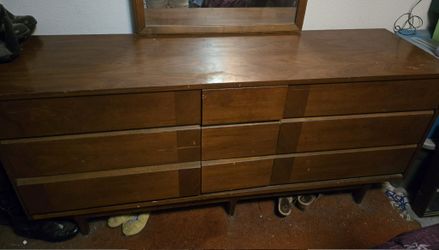 Antique rare collectible nine drawer dresser with original mirror read full description for measurements and more