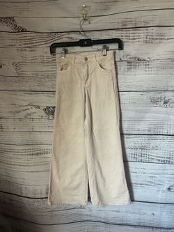 Girls Cream Wide-Leg Corduroy Pants from H&M size 8
