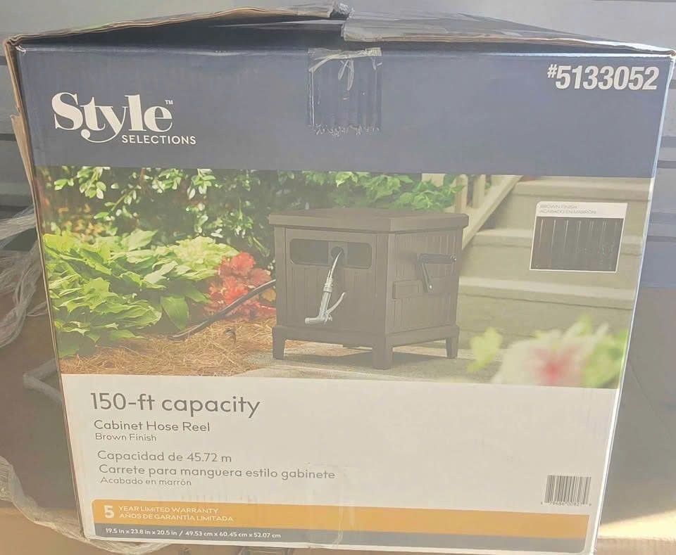 Style Selections Brown Steel 150-ft Container Hose Reel – Customer Return