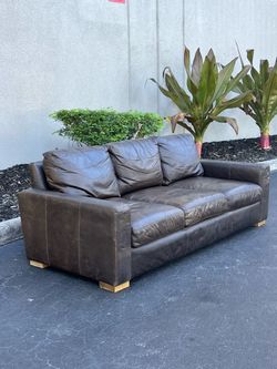 Restoration Hardware Leather Maxwell Sofa FREE DELIVERY