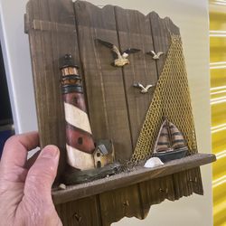 Lighthouse Theme Wall Hanging With Hooks 