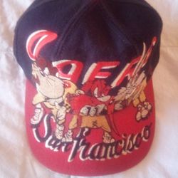 Vintage 1990's San Francisco 49ers Looney Tunes Characters Embroidered On Front Like New Located In Palm Springs CA 