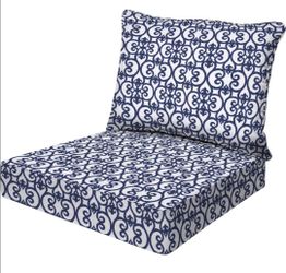 New Outdoor Essentials Deep Seat, 24 x 24, Garden Gate Navy Chair Cushion with Removable Cover, for Patio Furniture