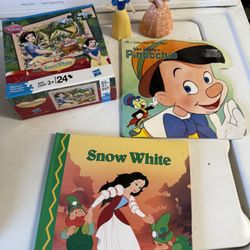 LOT Disney Books Puzzle Toys ALL FOR