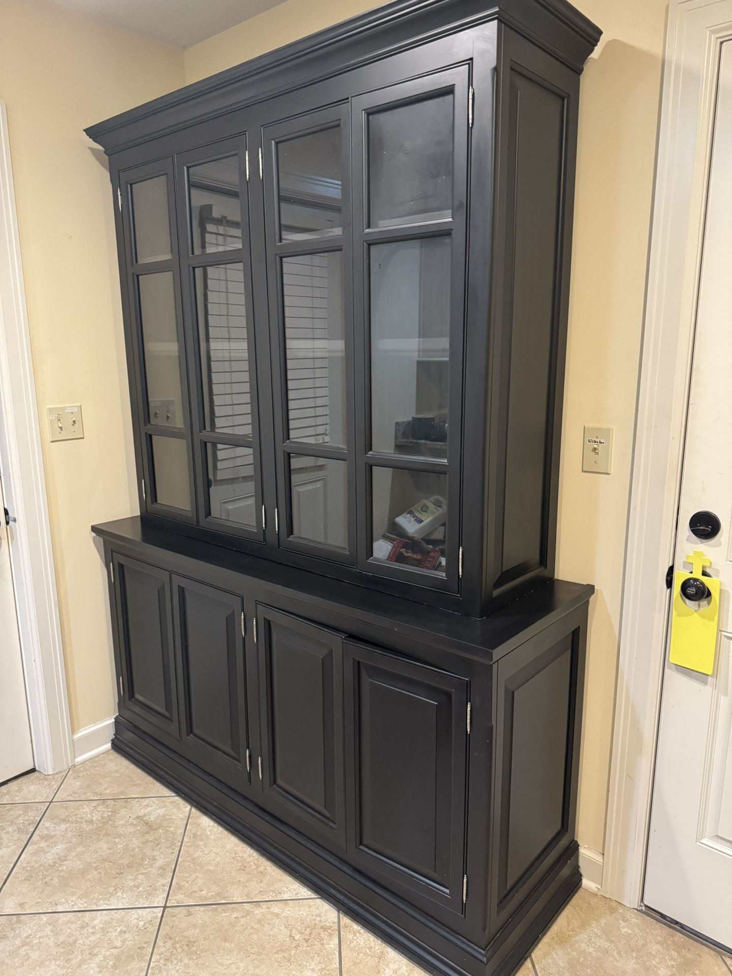 Custom Solid Wood China Cabinet β 2-Piece Black - $999 OBO (tulsa)