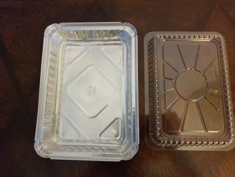 1 1/2 Lbs Oblong Foil Take Out Containers With Lids  (+400)