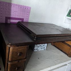 Antique Sewing Cabinet Desk Top