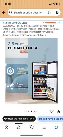 Black Mini Fridge with Top Freezer