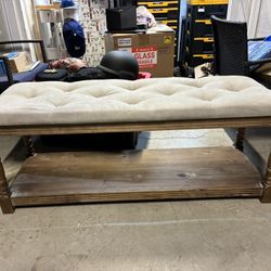 Rustic Barn Farmhouse Ottoman With Shoe Storage | Master Bedroom Organization | Shoe Rack