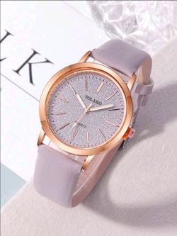 Women's Glitter Dial Quartz Wrist Watch Pink PU Strap Rose Gold Casual Fashion Analog Wristwatch Gift for Women
Elegant women's quartz wrist watch fea