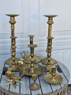 Vintage Brass Candlestick Holders $125