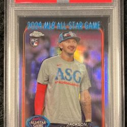 JACKSON MERRILL 2024 TOPPS CHROME UPDATE ALL STAR GAME #49 RC  PSA MINT 9