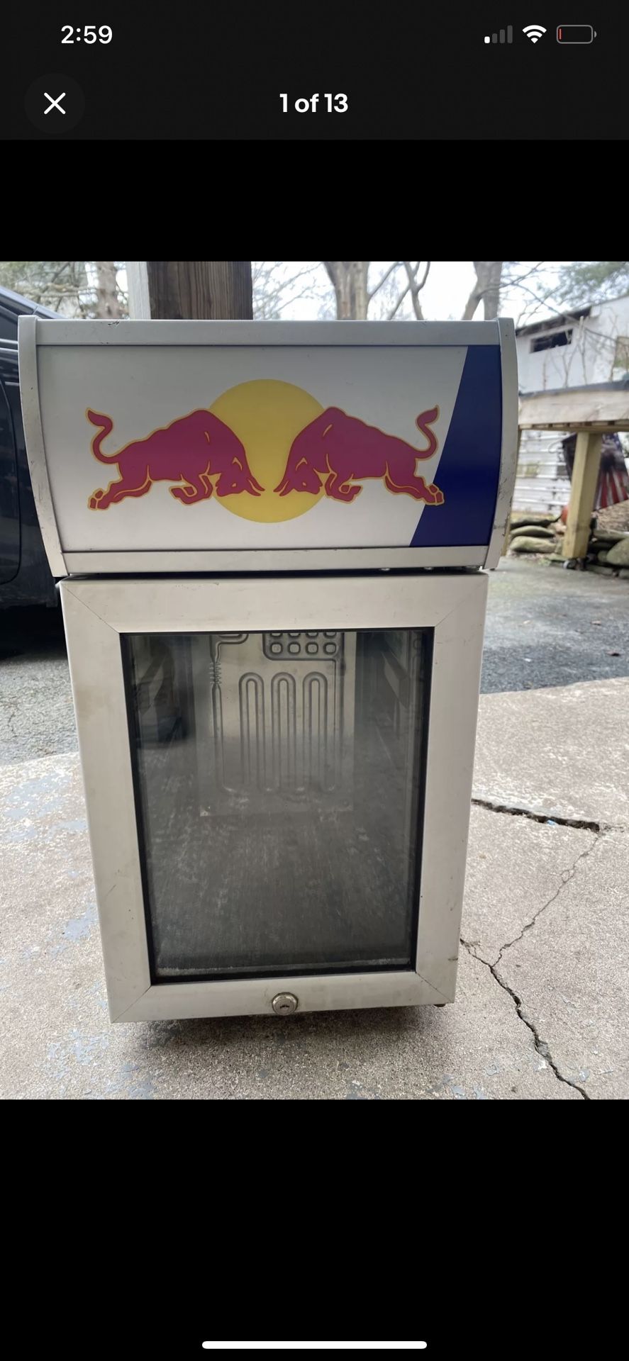 Red Bull Baby Cooler/Mini Fridge Bar/Counter Top Style RARE VERSION works  well