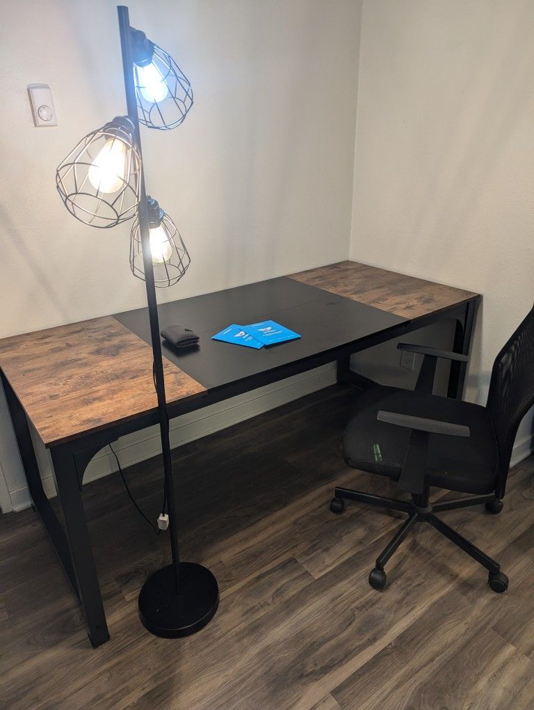 Desk - chair - light