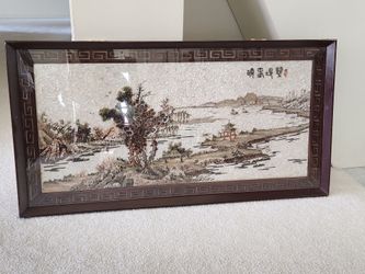 Vintage Chinese 3d shell landscape art