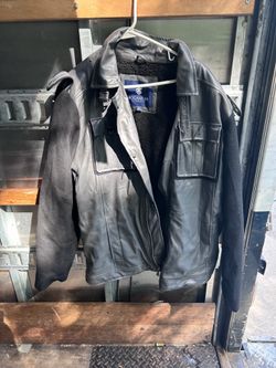 Vintage Y2K Rocawear Classic Faux Leather Bomber Field Jacket 2XL Grey Black Wool Sleeves