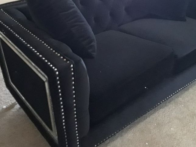 New Sofa Black Velvet