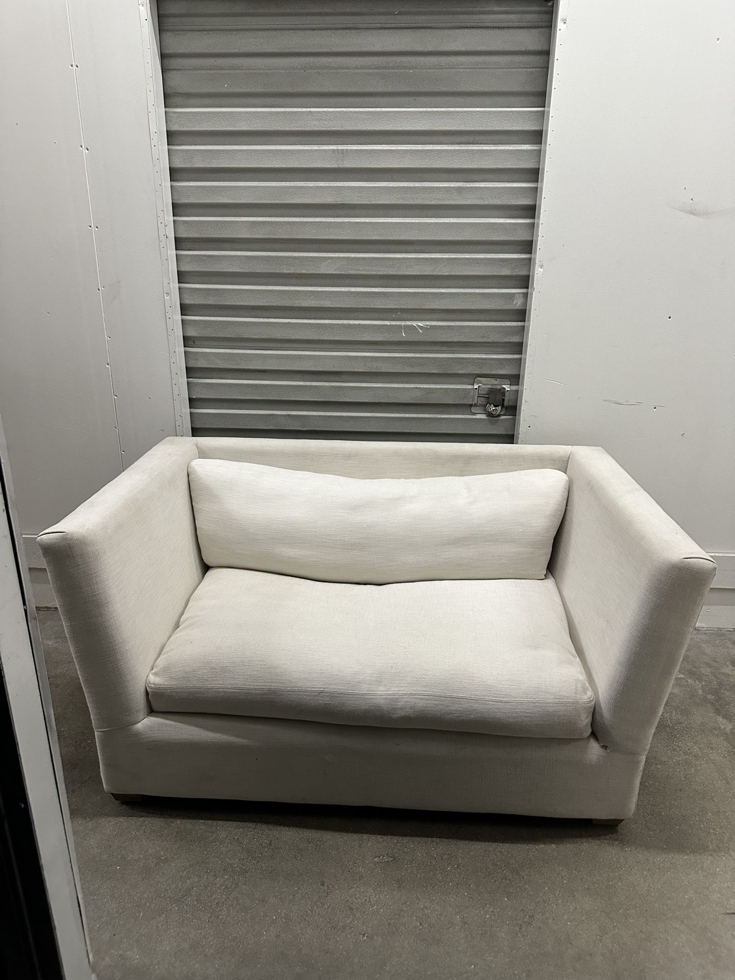 Restoration Hardware VERY Worn Off White Love Seat