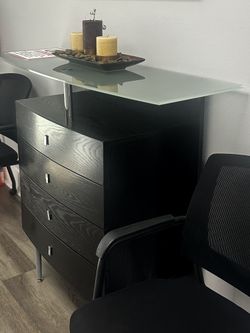 Glass Top Entry Table or Dresser