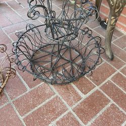 Wire Iron Basket X2 -can be spray-painted For Decor Or Plants