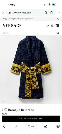 Versace I ♡ Baroque Bathrobe – Like New
