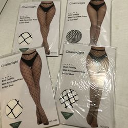 4 Pairs of Fishnet Pantyhose  One Size Fits Most